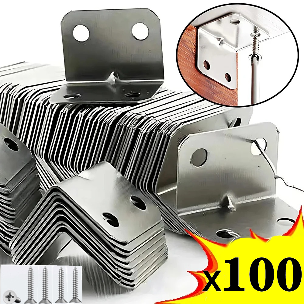Corner Bracket Angle - 100/20pcs L-shaped Corner Code Angle Iron