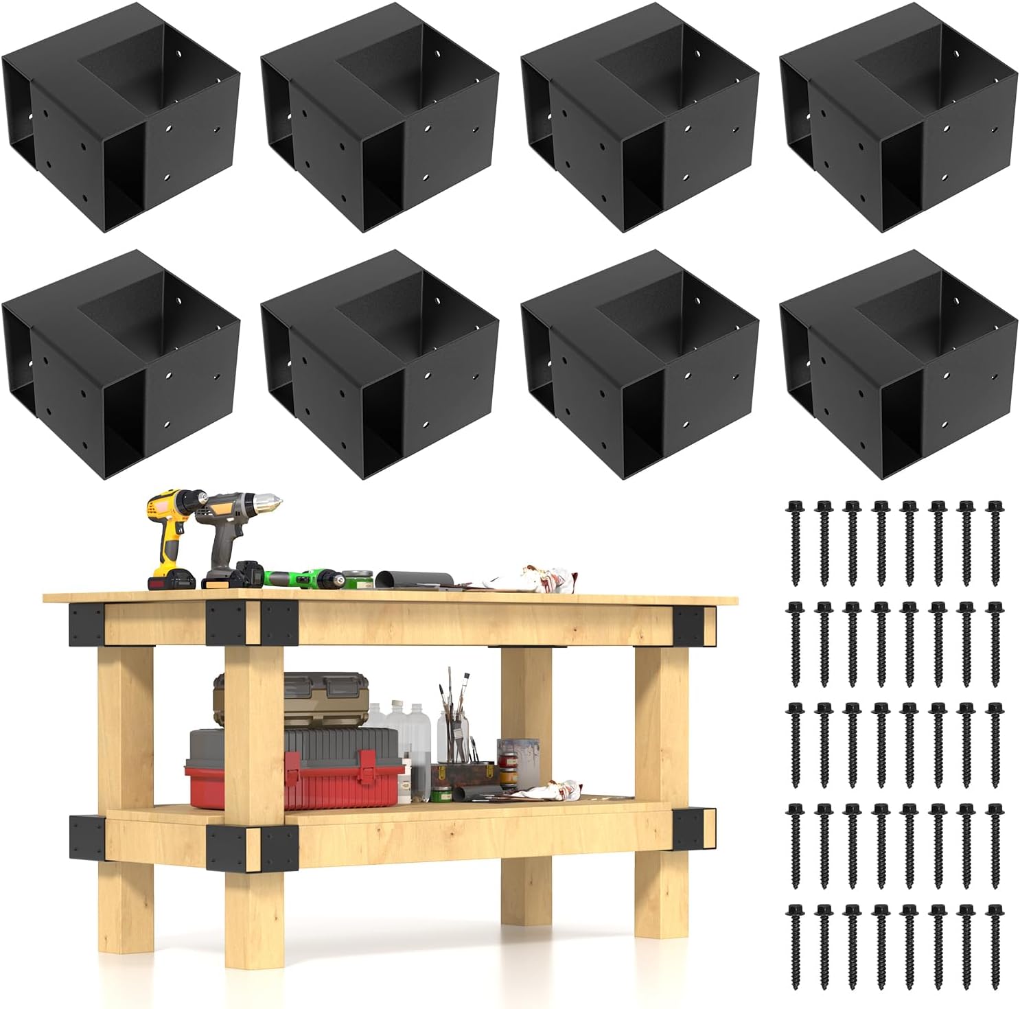 Corner Bracket Angle - 8 Pack Heavy Duty Workbench Bracket