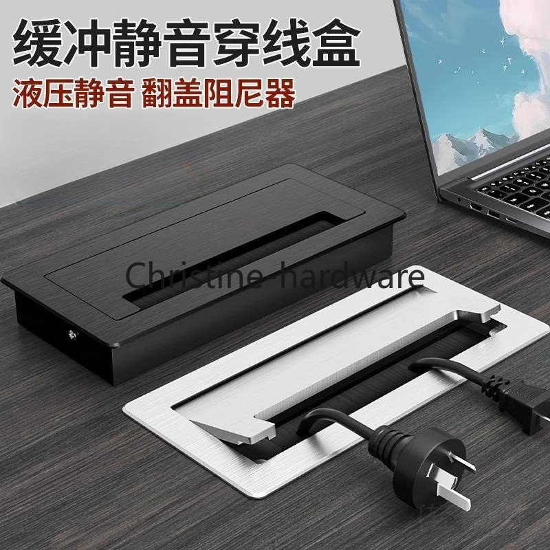 Furniture Hardware Outlet - 1PC Aluminum alloy rectangular desk cable
