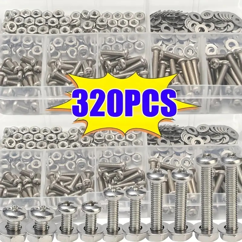 320PCS Hex Nuts & Bolts Set M2 - Furniture Hardware Kit recensie en prijs