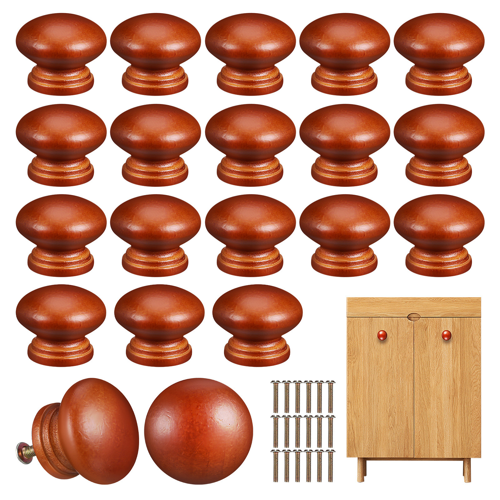 20Pcs Solid Wood Knobs Polishe - Furniture Hardware Handles recensie en prijs