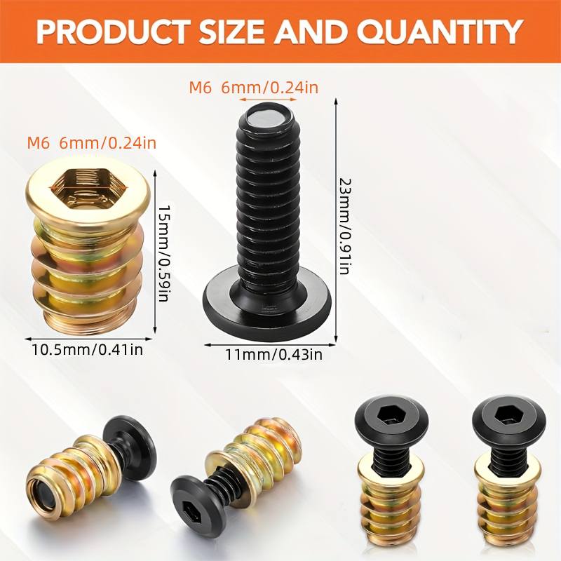 10PCS Threaded Inserts Nut Com - Furniture Hardware Kit recensie en prijs