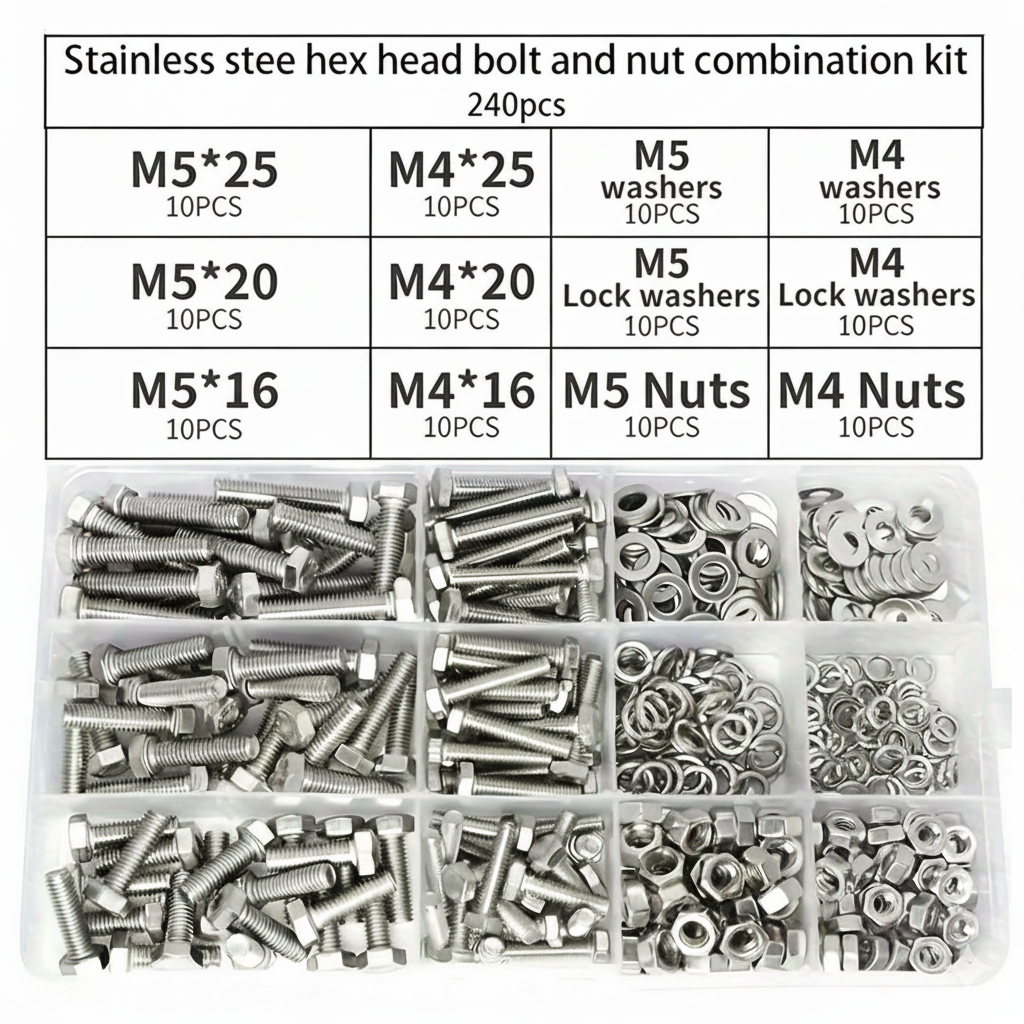 240Pcs Stainless Steel Hex Bol - Furniture Hardware Tools recensie en prijs